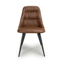 Corinth Leather Effect Tan Dining Chair