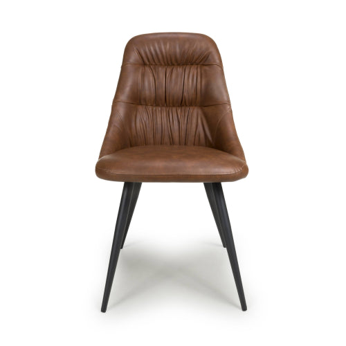Corinth Leather Effect Tan Dining Chair