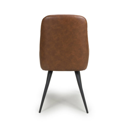 Corinth Leather Effect Tan Dining Chair