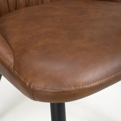 Corinth Leather Effect Tan Dining Chair