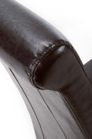 Krista Roll Back Bonded Leather Brown Dining Chair - Set Of 2