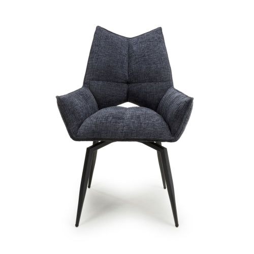 Dakar Textured Effect Charcoal Swivel Chair