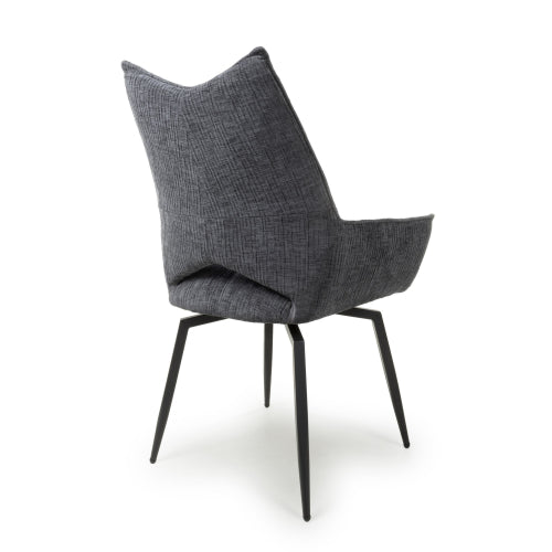Dakar Textured Effect Dark Grey Swivel Chair