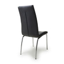 Jenner Leather Effect Black/Chrome Dining Chair - Set Of 2