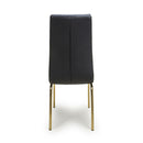 Jenner Leather Effect Black/Gold Dining Chair - Set Of 2
