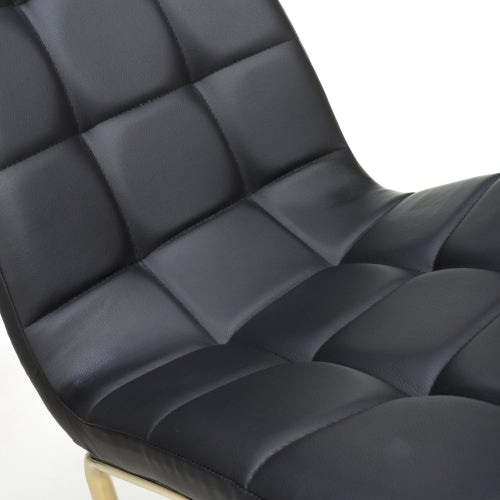 Jenner Leather Effect Black/Gold Dining Chair - Set Of 2