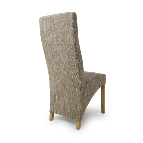Baxter Wave Back Tweed Oatmeal Dining Chair
