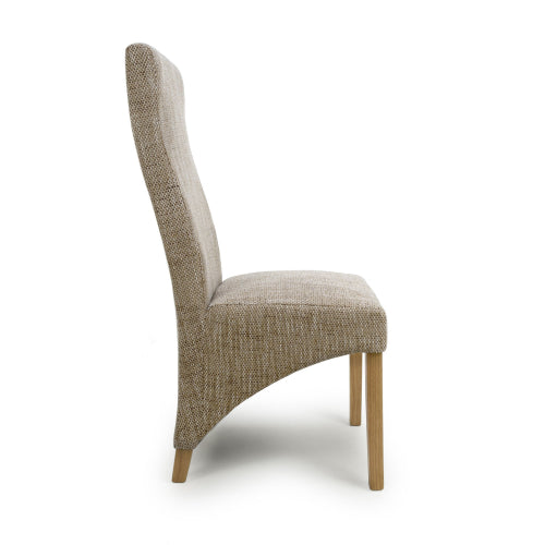 Baxter Wave Back Tweed Oatmeal Dining Chair