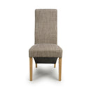 Baxter Wave Back Tweed Oatmeal Dining Chair