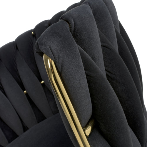 Ontario Brushed Velvet Black Dining Chair - Set Of 2