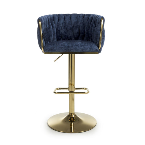 Bellaire Textured Effect Blue Bar Stool