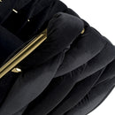 Bellaire Brushed Velvet Black Bar Stool