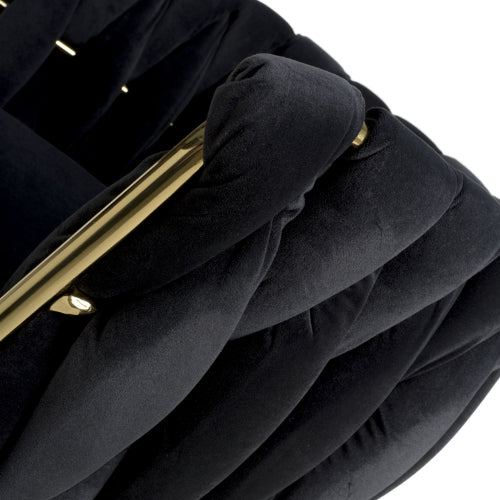 Bellaire Brushed Velvet Black Bar Stool