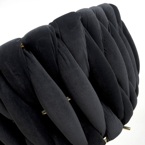 Bellaire Brushed Velvet Black Bar Stool