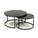 Delta Round Black Nest of Tables