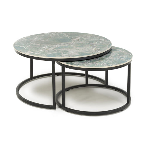 Delta Round Green Nest of Tables