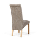 Karta Scroll Back Tweed Oatmeal Dining Chair