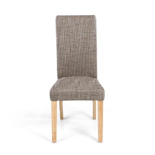 Karta Scroll Back Tweed Oatmeal Dining Chair