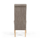 Karta Scroll Back Tweed Oatmeal Dining Chair