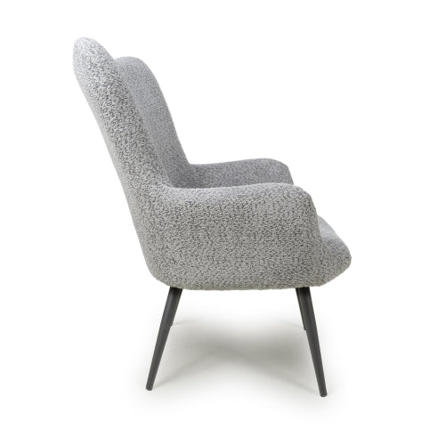 Bordeaux Textured Chenille Effect Grey Armchair