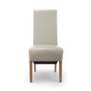 Krista Roll Back Bonded Leather Ivory Dining Chair
