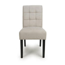 Moseley Waffle Flax Effect Natural Dining Chair in Black Legs