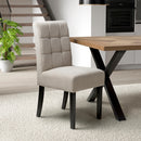 Moseley Waffle Flax Effect Natural Dining Chair in Black Legs