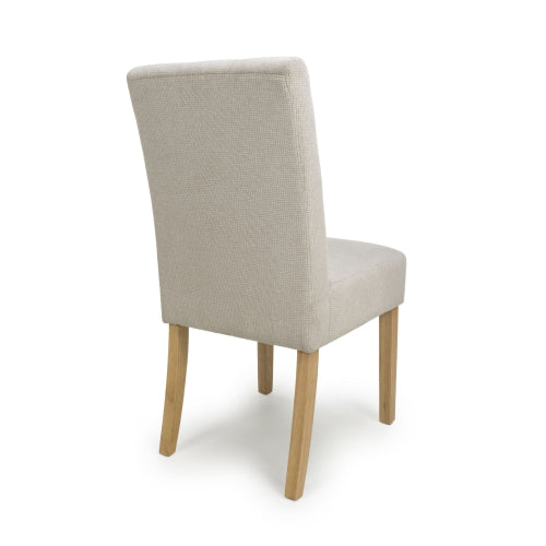 Moseley Waffle Flax Effect Natural Dining Chair in Natural Legs