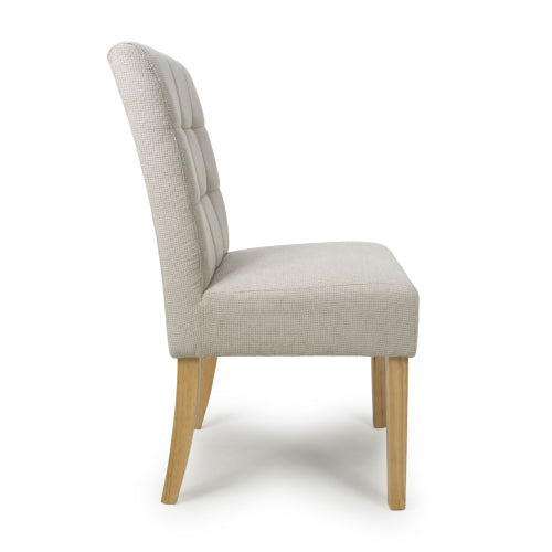 Moseley Waffle Flax Effect Natural Dining Chair in Natural Legs