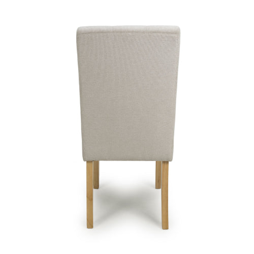 Moseley Waffle Flax Effect Natural Dining Chair in Natural Legs