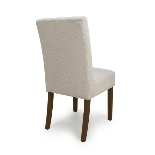Moseley Waffle Flax Effect Natural Dining Chair in Walnut Legs