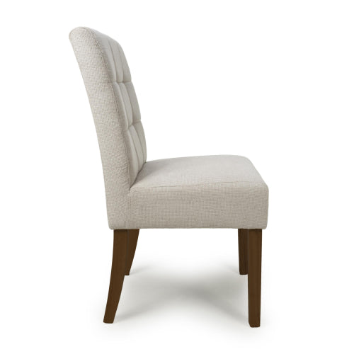 Moseley Waffle Flax Effect Natural Dining Chair in Walnut Legs