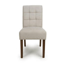 Moseley Waffle Flax Effect Natural Dining Chair in Walnut Legs