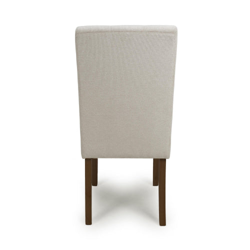 Moseley Waffle Flax Effect Natural Dining Chair in Walnut Legs