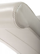 Krista Roll Back Bonded Leather Ivory Dining Chair