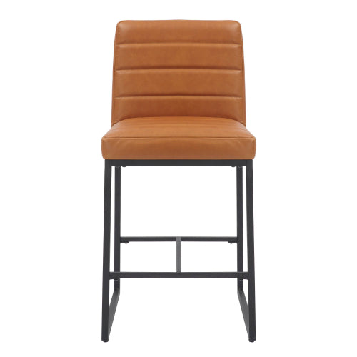 Carlton Real Leather Light Brown Bar Stool