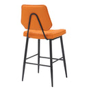 Garrick Real Leather Orange Bar Stool