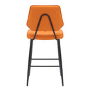 Garrick Real Leather Orange Bar Stool