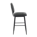 Garrick Real Leather Black Bar Stool