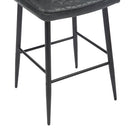 Garrick Real Leather Black Bar Stool