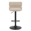 Mason Brushed Velvet Cream/Black Bar Stool
