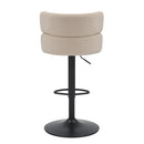 Mason Brushed Velvet Cream/Black Bar Stool