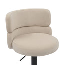 Mason Brushed Velvet Cream/Black Bar Stool