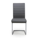 Callisto Leather Effect Grey Dining Chair