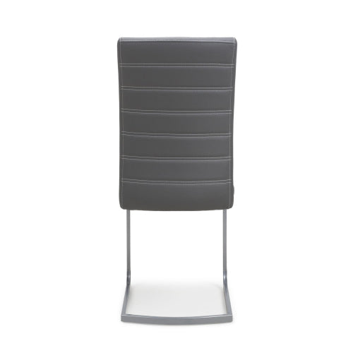 Callisto Leather Effect Grey Dining Chair