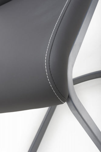 Callisto Leather Effect Grey Dining Chair