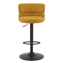 Mason Brushed Velvet Mustard/Black Bar Stool