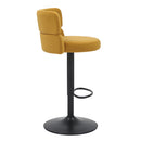 Mason Brushed Velvet Mustard/Black Bar Stool
