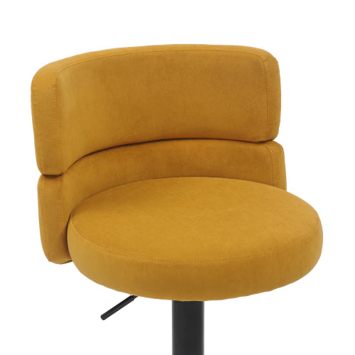 Mason Brushed Velvet Mustard/Black Bar Stool