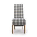 Krista Roll Back Herringbone Check Cappuccino Dining Chair